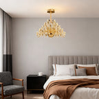 Gold LED Chandelier French Light Luxury Crystal Ceiling Light