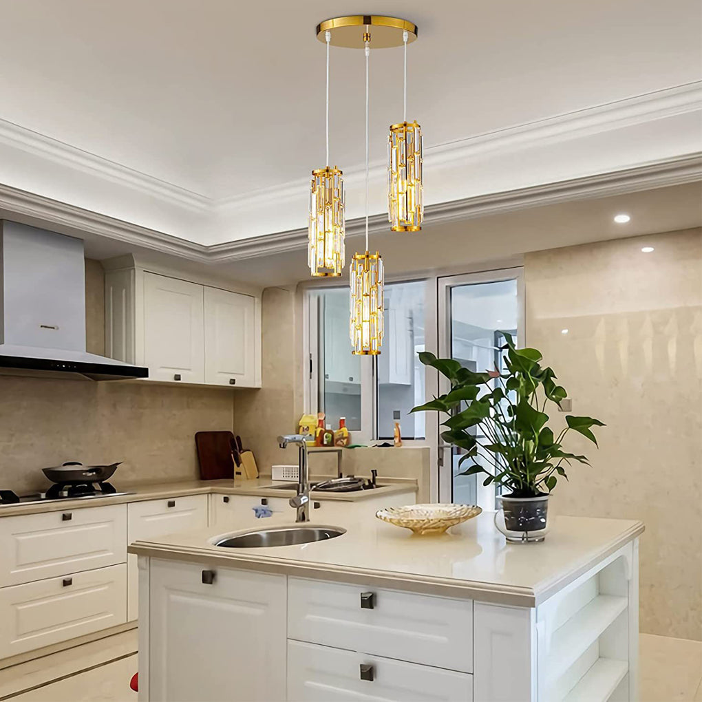 Mini Crystal Pendant Light Creative Art Crystal Island Ceiling Light