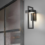 Black Outdoor Wall Sconce Modern Rectangular LED Light