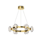 LED Dome Glass Ring Chandeliers Nordic Modern Ceiling Light