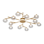 Round Large Semi Flush Mount Lighting Branching Semi-Flush Ceiling Light