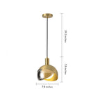 Gold Sphere Pendant Light Industrial Hemisphere Ceiling Light