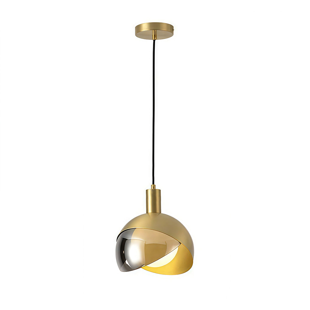 Gold Sphere Pendant Light Industrial Hemisphere Ceiling Light