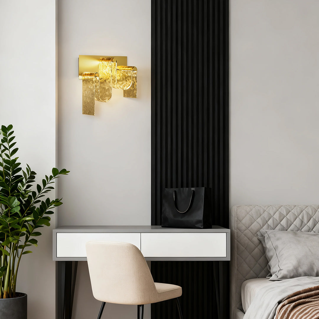 Gold Wall Lights Italian Luxury Simple Creative Metal LED Glass Lamp
