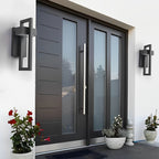 Black Outdoor Wall Sconce Modern Rectangular LED Light