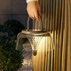 Clear Pendant Lights Solar-Powered LED Handle Hanging Light Fixtures