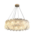 Handmade Leaf Glass Round 3 Step Dimming Luxury Post-Modern Chandelier