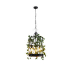 Hanging Greenery with Lights Vintage Iron Cage Vine Light