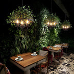 Hanging Greenery with Lights Vintage Iron Cage Vine Light