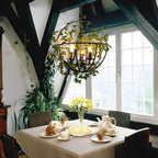 Hanging Greenery with Lights Vintage Iron Cage Vine Light