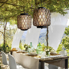 Hanging Lantern Lamp Woven Rural Modern Outdoor Pendant Light