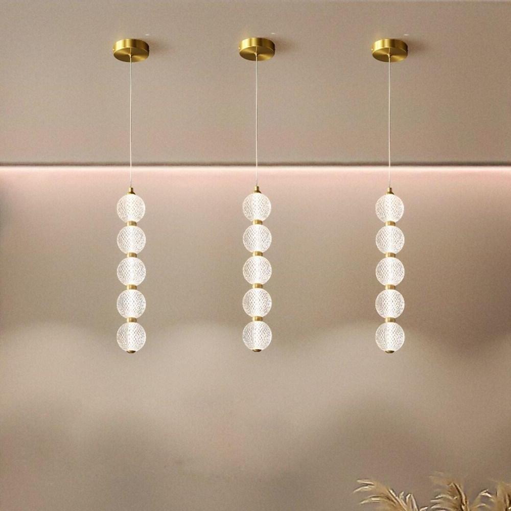 3 Globe Acrylic Copper Pendant Lights Geometrical Ceiling Lights