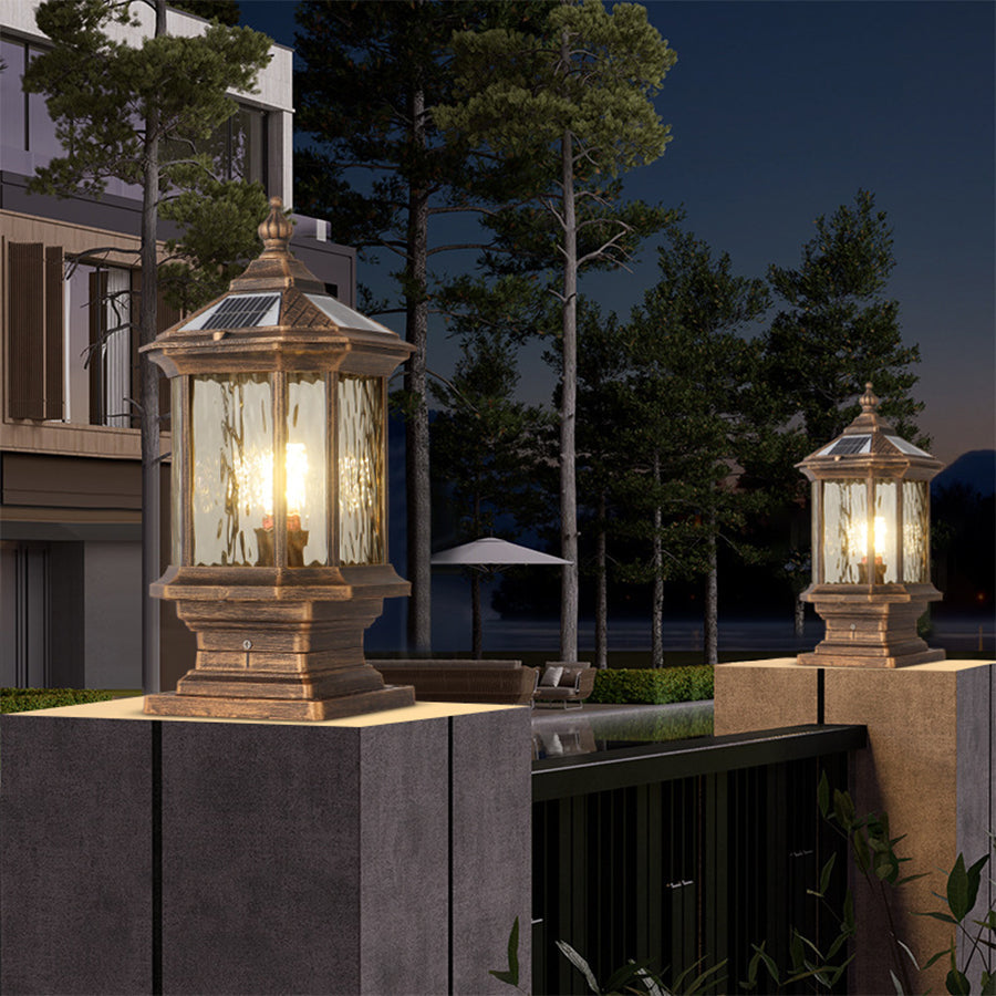 Lantern Pillar Lights European-Style Vintage Outdoor Pier Mount Light