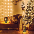 Hollow Outdoor Solar Lights Vintage Red Copper Light