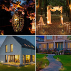 Hollow Outdoor Solar Lights Vintage Red Copper Light