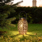 Hollow Outdoor Solar Lights Vintage Red Copper Light