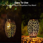Hollow Outdoor Solar Lights Vintage Red Copper Light