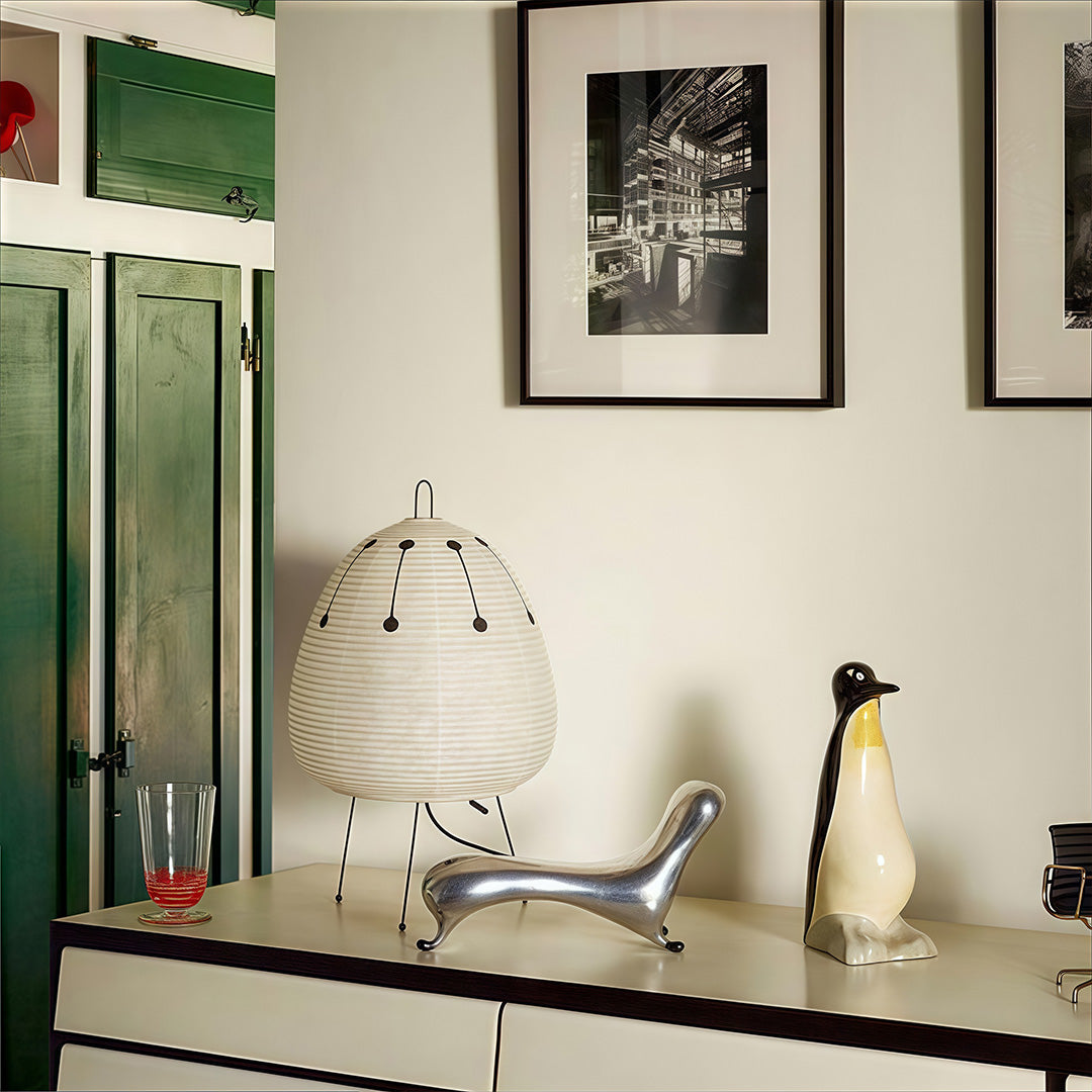 Rice Paper Table Lamps Minimalist Wabi-Sabi Design Light