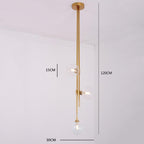 Elongated Gold Pendant Light Metal Glass Industrial Pendant Lighting