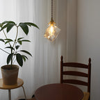 Ice Cube Pendant Light Square Transparent Glass Ceiling Light