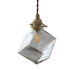 Ice Cube Pendant Light Square Transparent Glass Ceiling Light