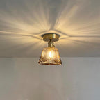 Creative Glass Lantern LED Electroplated Nordic Semi-Flush Mount Ceiling Lighting