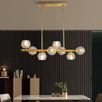 Gold Metal Crystal Chandeliers Globe Cluster LED Ceiling Light