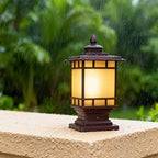 Metal Post Lights Waterproof LED Outdoor Vintage Garden Pillar Light
