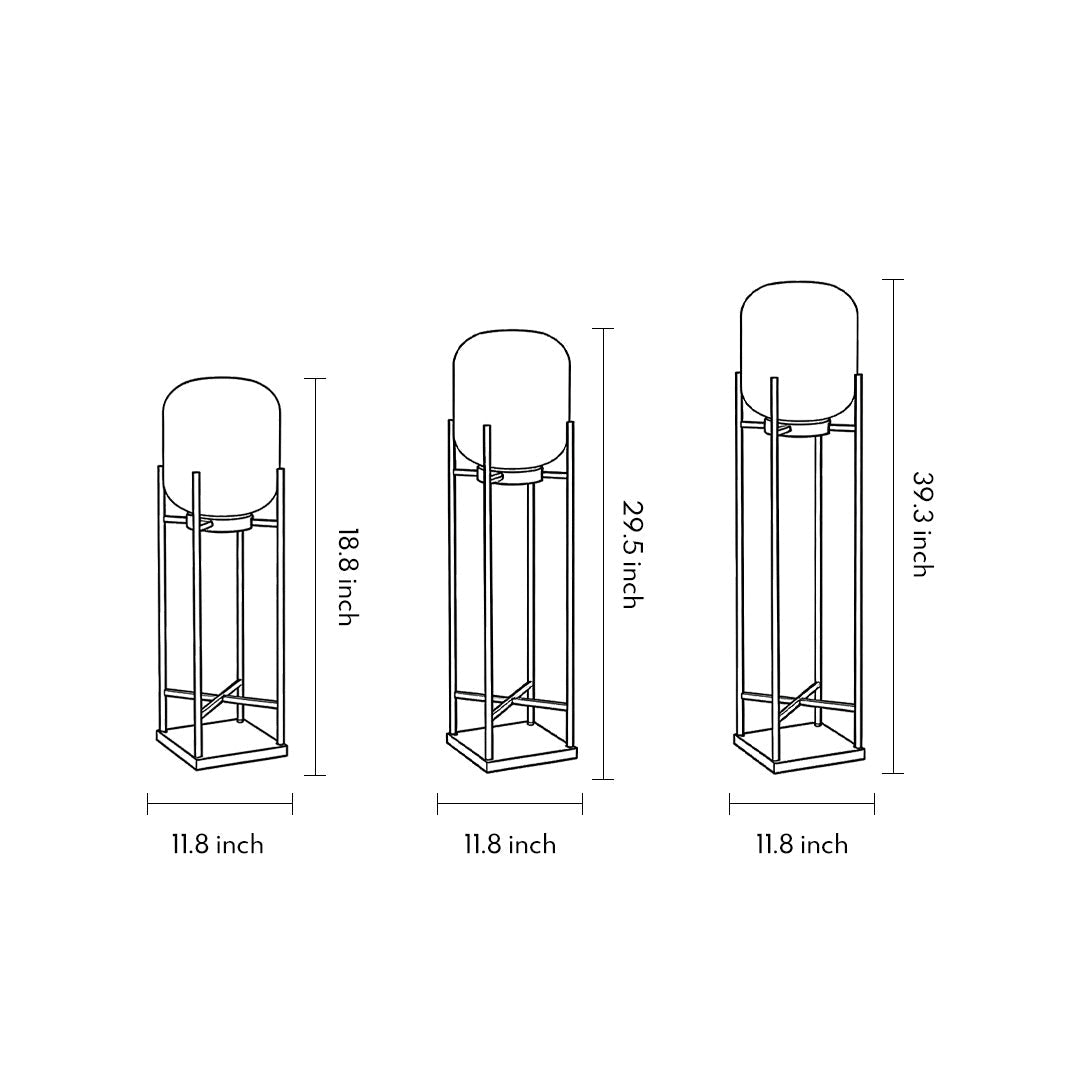 Outdoor Standing Light Lantern LED Metal Floor Lamp