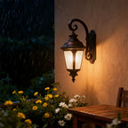 Vintage Outdoor Sconce Black Aluminum Body Waterproof Lamp