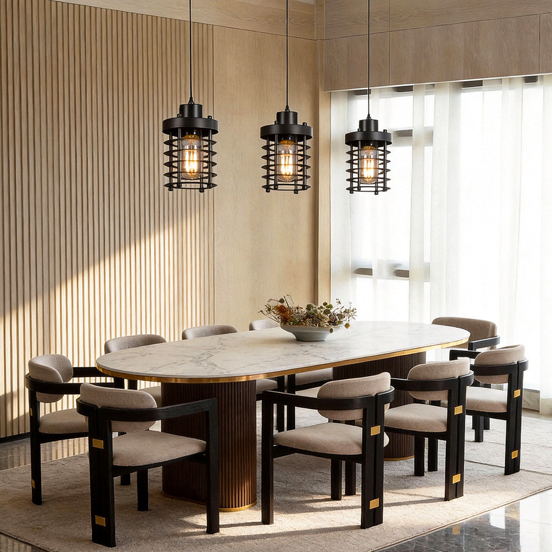 Industrial Cage Pendant Light 1-Light Metal Ceiling Light