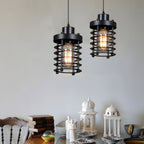 Industrial Cage Pendant Light 1-Light Metal Ceiling Light
