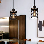 Industrial Cage Pendant Light 1-Light Metal Ceiling Light
