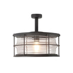 Balcony Coastal Semi Flush Mount Ceiling Light Wrought Iron Ceiling Lighting