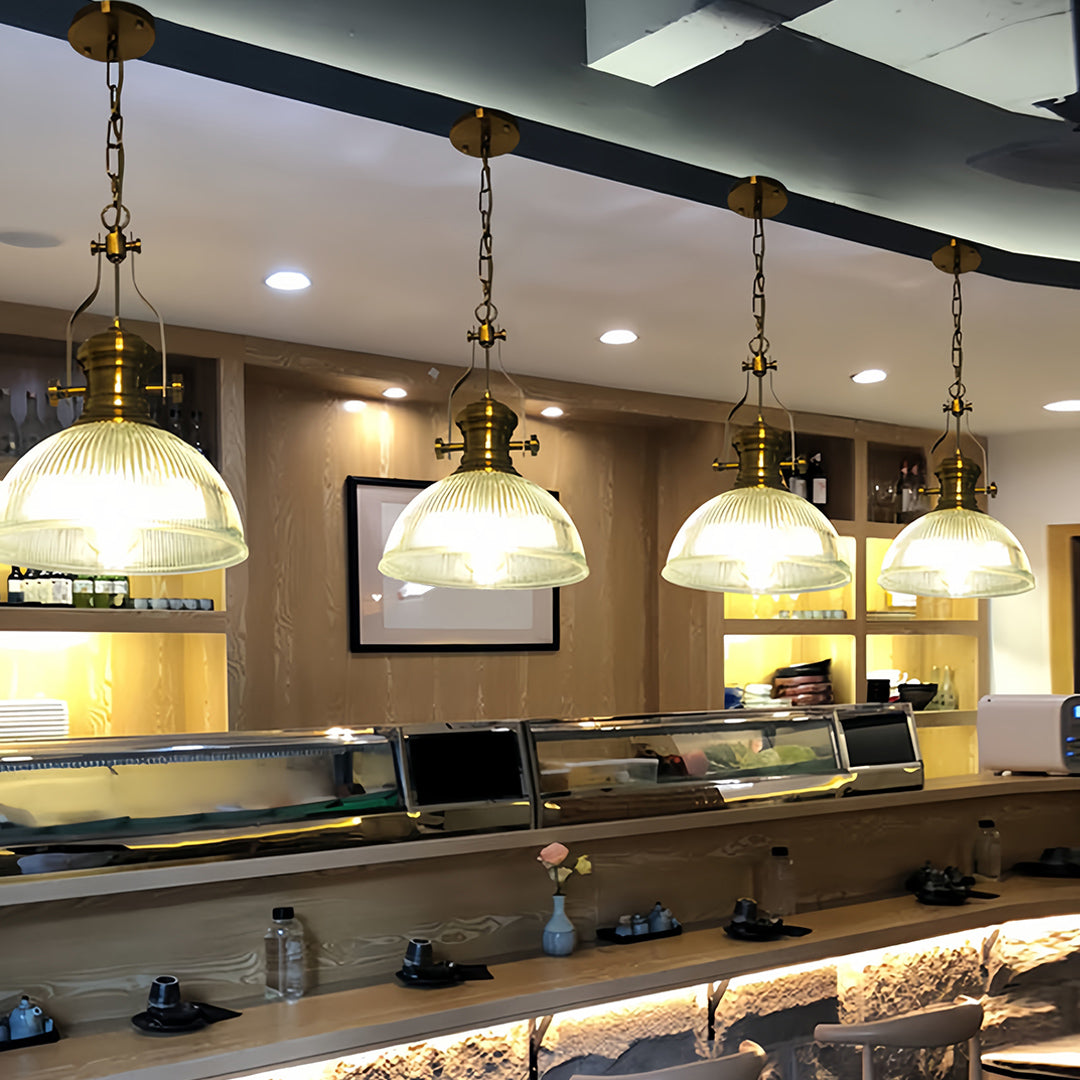 Textured Glass Pendant Light Retro Industrial Glass Ceiling Light