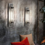 Industrial Vintage Flute Iron 1-Light Wall Lamp - Chrome
