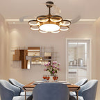 Invisible Silent Ceiling Fan Ring Remote LED Chandelier