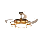 Invisible Silent Ceiling Fan Ring Remote LED Chandelier