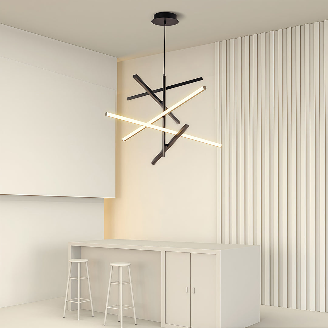 Iron Linear Chandelier Nordic Creative Adjustable Ceiling Lights