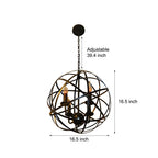Iron Lines Ball Spherical Creative LED Industrial Style Chandelier