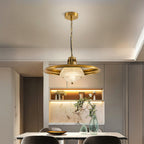 Iron Pendant Light Fixture Copper Color Adjustable Ceiling Light