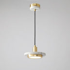 Double Circle Pendant Lighting Classic Metal Marble Ceiling Lights