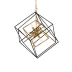 Square Pendant Lights Industrial Iron Artisan Dual-Color Ceiling Light