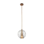 Glass Ball Pendant Lights Perforated Metal Cone Chic Ceiling Light