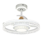 Ceiling Fan with Round Light White Aluminum Body Nordic Luxury Lamp