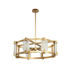 Round Glass Chandelier Featuring a Classic American Ceiling Light