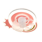 Beautiful Ceiling Fans with Lights Pink and White LED Dimmable Lamp