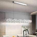 Silver Pendant Light Crystal Design Contemporary Chic Ceiling Light