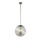 Glass Orb Pendant Light Contemporary Chic Silver Glass Ceiling Light