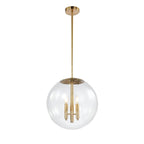 Clear Globe Pendant Light Transparent Glass Elegant Ceiling Light